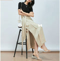 Double-Sided Satin Full Arch Tie-Up Skirt
