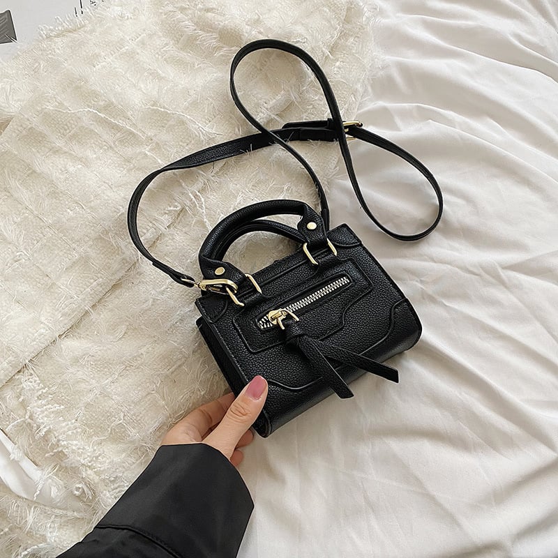 Solid Color Biker Shoulder Bag for Women