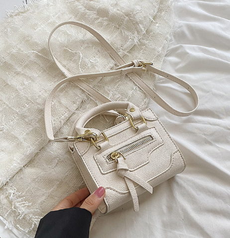 Solid Color Biker Shoulder Bag for Women