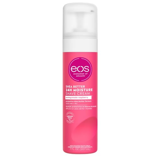 eos Shea Better Shaving Cream- Pomegranate Raspberry Womens Shave Cream Skin Care Doubles as an In-Shower Lotion 24-Hour Hydration 7 fl oz
