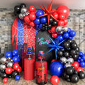132PCS Black Red and Blue Balloons Arch Garland Kit Spider Theme Balloon Arch for man with Balloons for Baby Shower Spider Theme Birthday Party Decorations