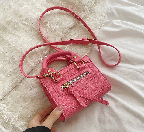 Solid Color Biker Shoulder Bag for Women