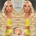 Rruaneal 200 Density 613 Glueless Wigs Human Hair Pre Plucked Pre Cut Blonde Lace Front Wigs Human Hair 7x5 Glueless Wear and Go 613 Body Wave Lace Front Wig Human Hair 613 Human Hair Wig