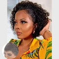 YKHJH 13X4 Short Curly Human Hair Wigs Pixie Cut Wig Human Hair 6 Inch Wear and Go Glueless Wigs Human Hair Pre cut Short Lace Front Wigs for Black Women