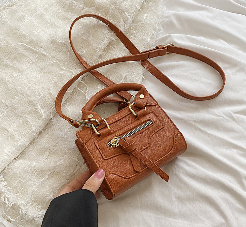 Solid Color Biker Shoulder Bag for Women